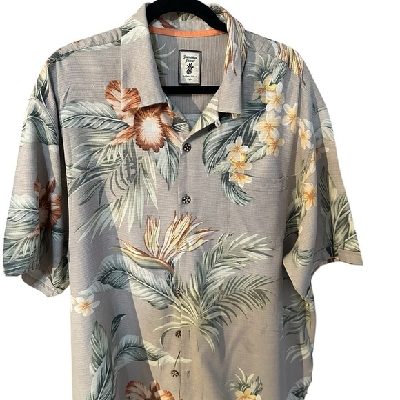 Jamaica Jaxx Tropical Floral Men's 100% Silk Shirt Size XXL - Picture 1 of 13